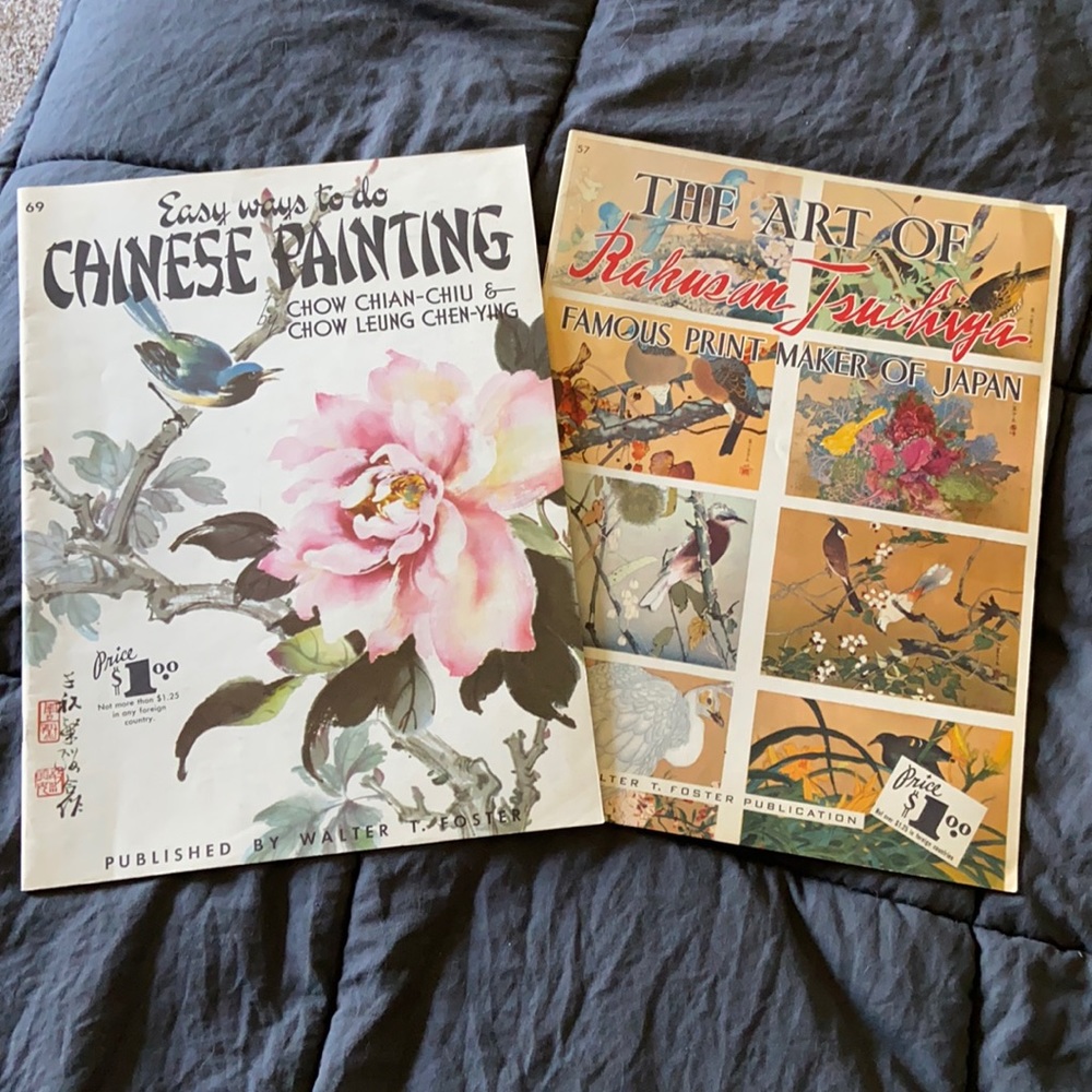 VintageSet drawing books ChinesePainting/Rakusan Tsuchiya publishbyWalter Foster